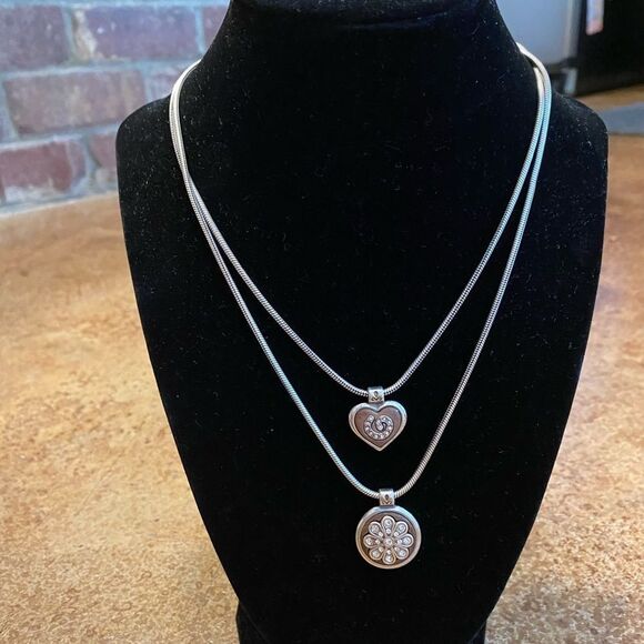 Brighton double Strand pink and Swarovski crystal pendant NECKLACE‎ - Picture 5 of 5